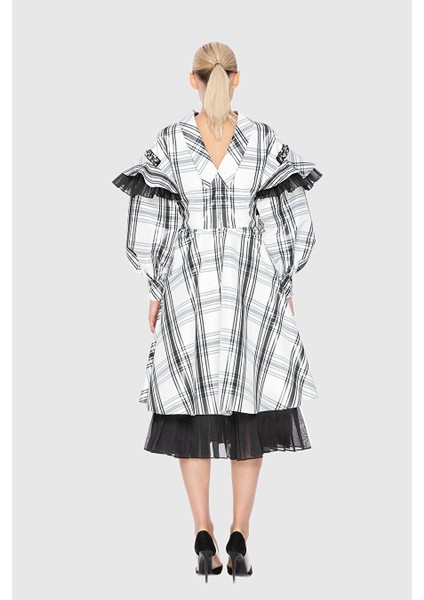 Kollari Hacimli V Yaka Midi Boy Siyah Elbise modelleri