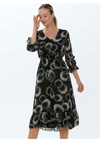 V Yaka Emprime Standart Siyah Kadın Elbise 22KSL7200 modelleri