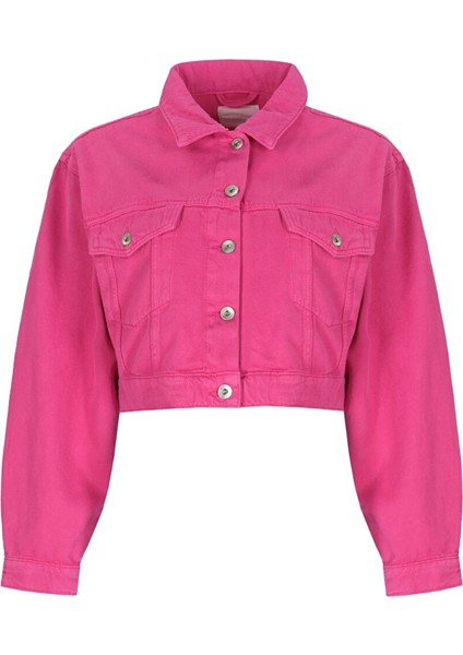 Pembe Kadın Kot Ceket modelleri