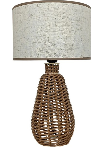 Pelit Koyu Kahve Rattan Abajur