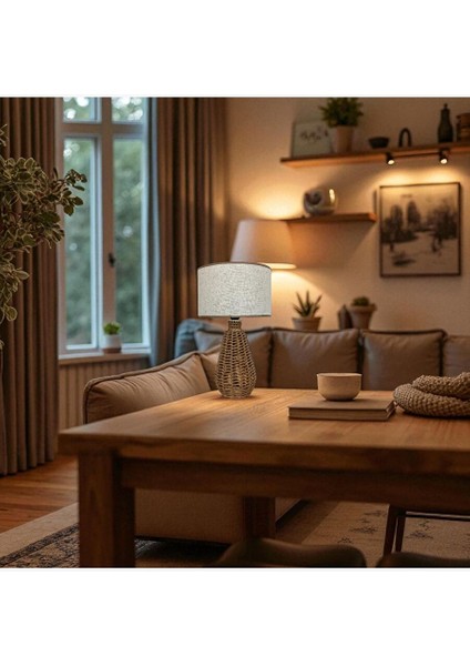 Pelit Koyu Kahve Rattan Abajur fiyatları