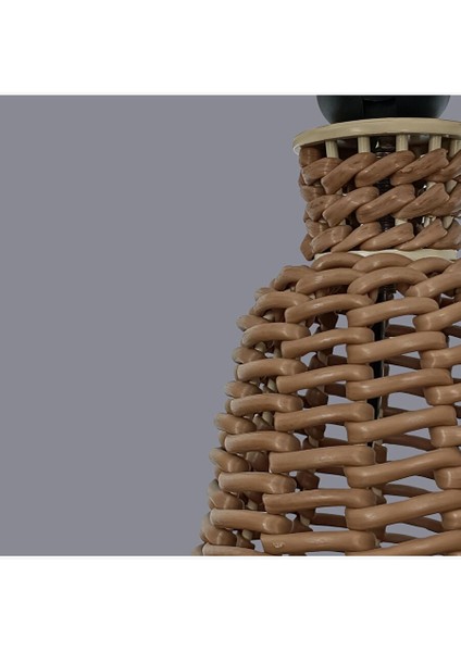 Pelit Koyu Kahve Rattan Abajur modelleri