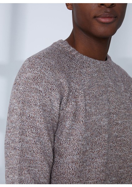 Benetton Bisiklet Yaka Normal Bej Erkek Kazak 123P108MU103V