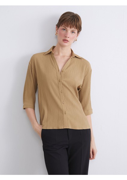Yeni Sezon Dokulu Kadın Gömlek