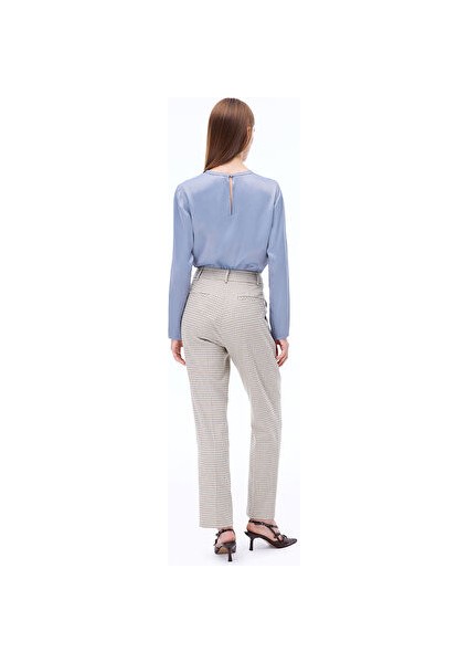 Safira Rahat Kalıp Standart Boy Takma Kol Bisiklet Yaka Gri Bluz fırsatları