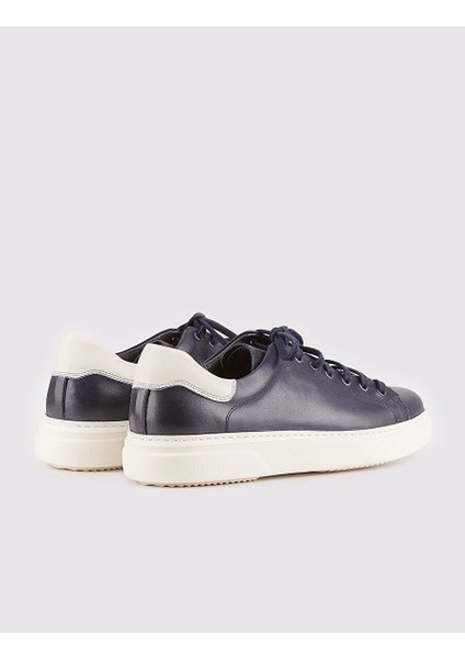 Lacivert-Beyaz Erkek Deri Sneaker 14584 modelleri