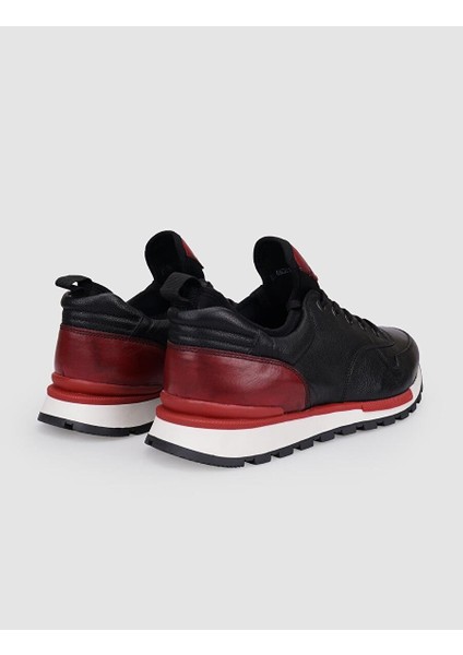 Siyah-Kırmızı Erkek Deri Sneaker 102551SC modelleri