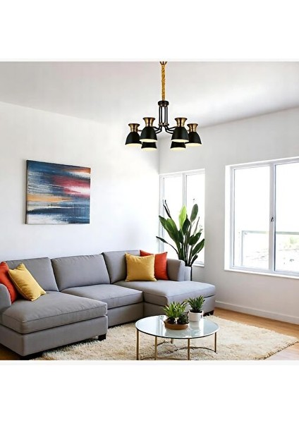 Declan 6 Kollu Siyah Avize fiyatları