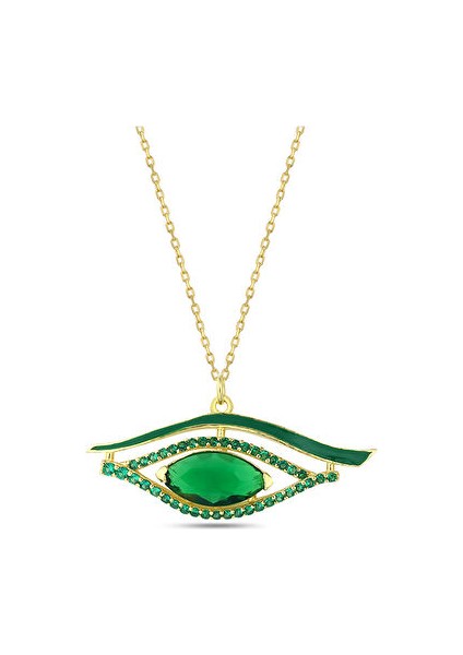 Cool Green Eye Necklace