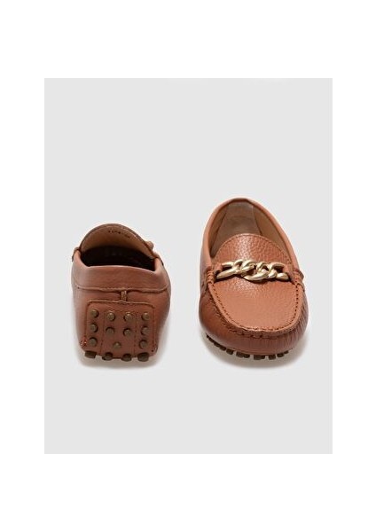 Hakiki Deri Taba Tokalı Kadın Loafer fırsatları