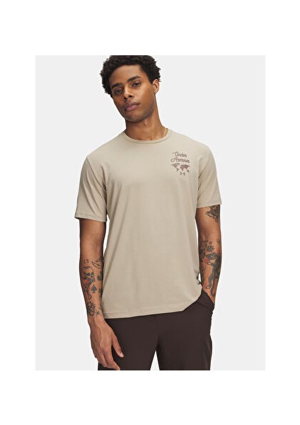6004143-299-UA 60/40S Sports Wm Ss Kahverengi Bisiklet Normal Düz Erkek T-Shirt