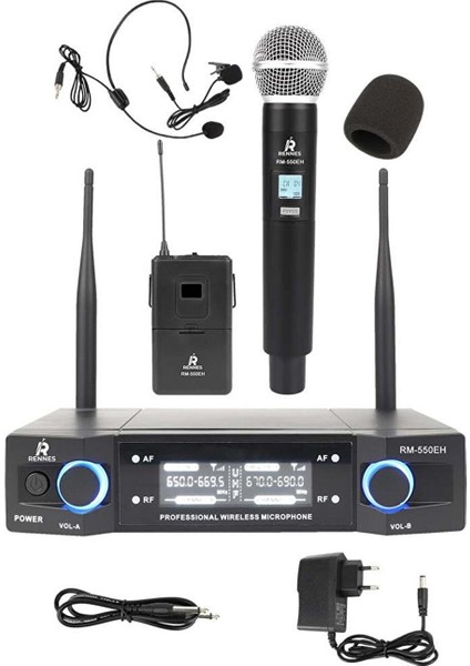 RM-550EH Uhf El Yaka Headset Telsiz Kablosuz Mikrofon Seti
