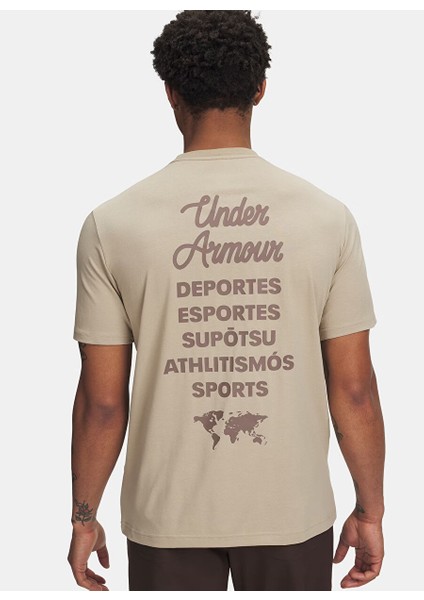 6004143-299-UA 60/40S Sports Wm Ss Kahverengi Bisiklet Normal Düz Erkek T-Shirt fiyatları