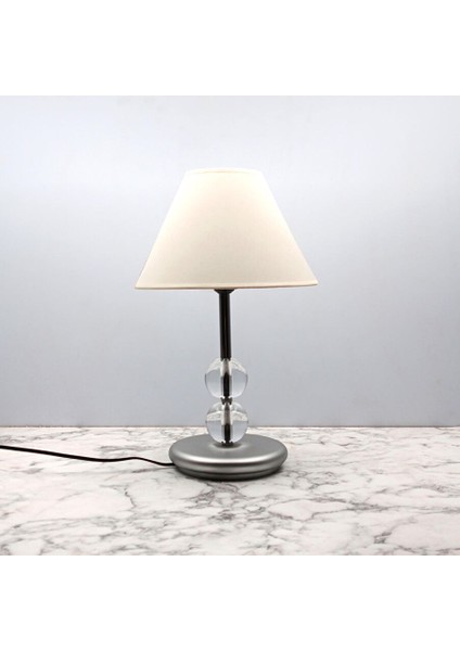 Round Gri Metal Abajur