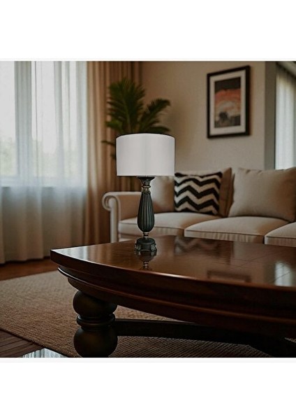 Lourent Kabartmalı Koyu Yeşil Abajur fiyatları