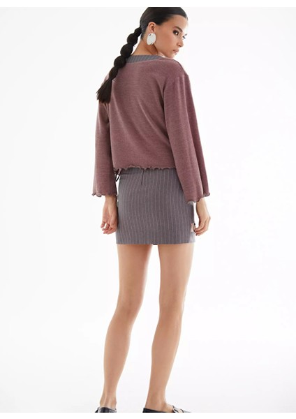 Desenli Triko Kısa Etek fiyatları