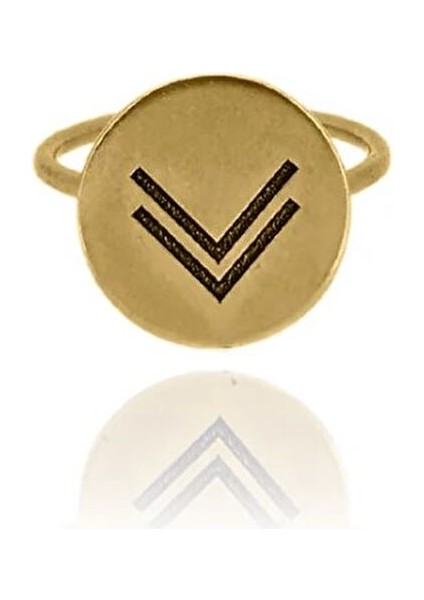 Kendi Gerçekliğini Yarat Rune Altın Kaplama Bronz Kadın Yüzük