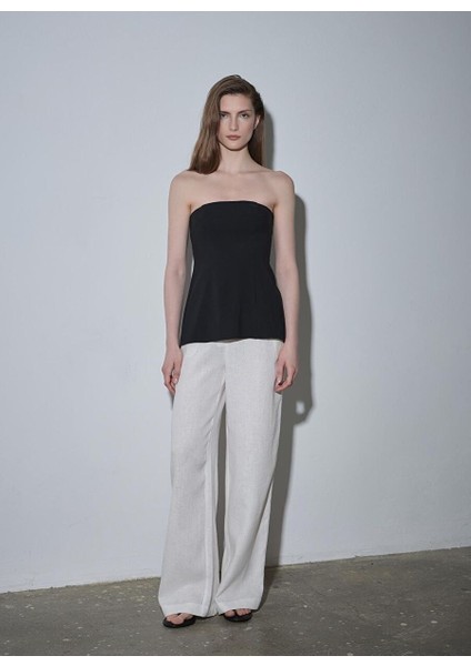 Siyah Leina Straplez Tensel Bluz fiyatları