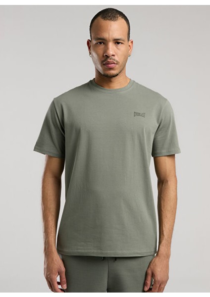TM0083 344-EVER Essentials Basic Haki Regular Fit Düz Erkek T-Shirt