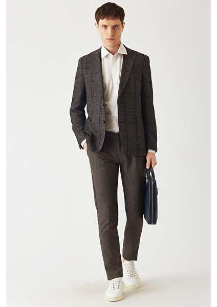 Erkek Lastikli Spor Pantolon Kahve PNS22K22227_D11