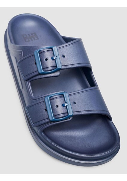 Capri Premium Çift Tokalı Lacivert Eva Erkek Terlik