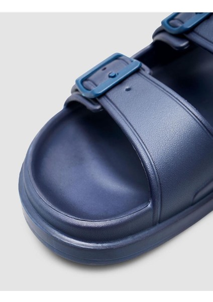 Capri Premium Çift Tokalı Lacivert Eva Erkek Terlik