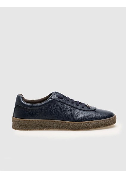 Lacivert Erkek Deri Sneaker 12817