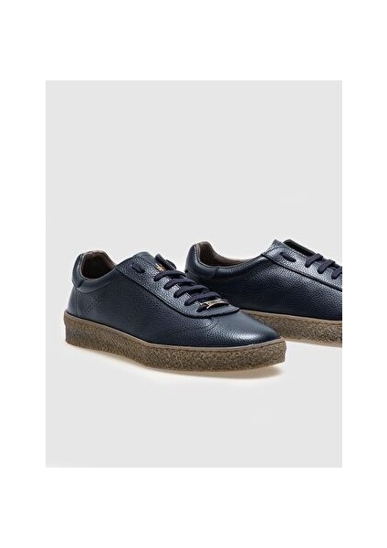 Lacivert Erkek Deri Sneaker 12817 fırsatları