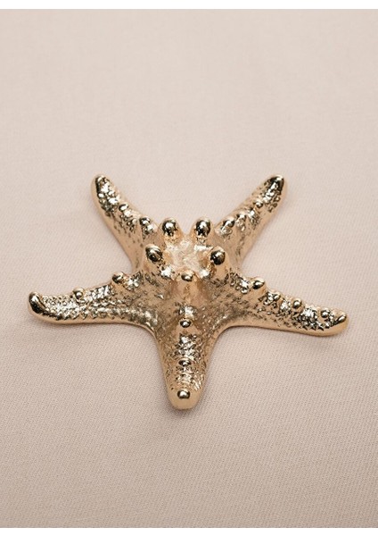 Deniz Yıldızı Şeklinde Mat Pirinç Kaplama Metal Dekoratif Obje 10 cm fiyatları