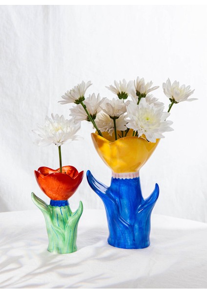 Çok Renkli Vazo Doıy Bloom Çiçek Küçük Vazo