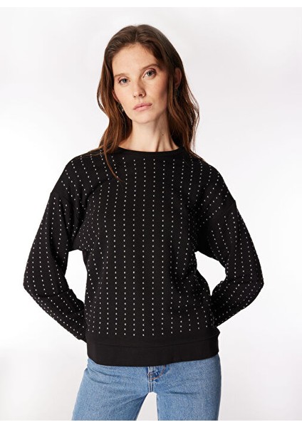 Siyah Kadın Bisiklet Rahat Troklu Sweatshirt F4WL-SWT0093 fiyatları