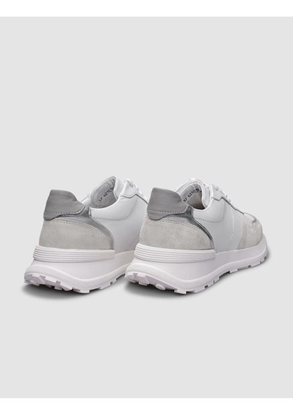Beyaz-Gümüş Kadın Deri Sneaker 124656 modelleri