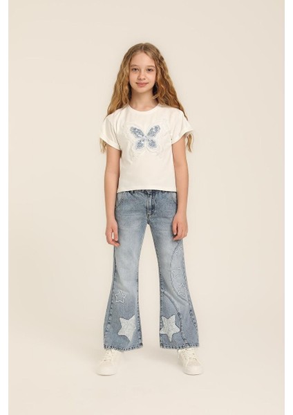 Kız Çocuk Ispanyol Paça Kot Pantolon