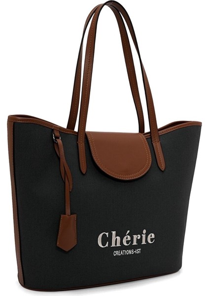 Cosmo Kanvas Leopar Deri Detaylı Siyah Kadın Omuz Çantası fiyatları