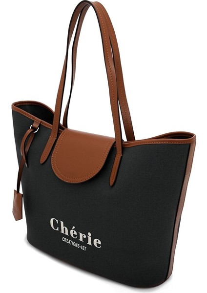 Cosmo Kanvas Leopar Deri Detaylı Siyah Kadın Omuz Çantası modelleri