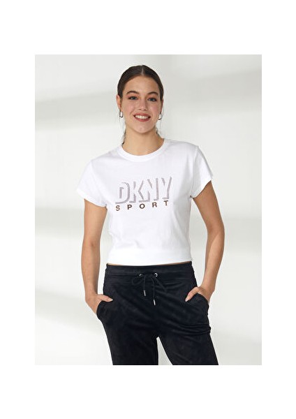Bisiklet Yaka Düz Beyaz Kadın T-Shirt DP2P3174