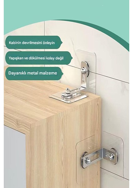 Yapışkanlı Raf Destek Aparatı Dolap Içi Raf Tutucu Sabitleme Klipsi Askı Deprem Koruması