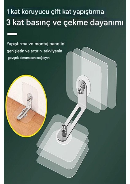 Yapışkanlı Raf Destek Aparatı Dolap Içi Raf Tutucu Sabitleme Klipsi Askı Deprem Koruması
