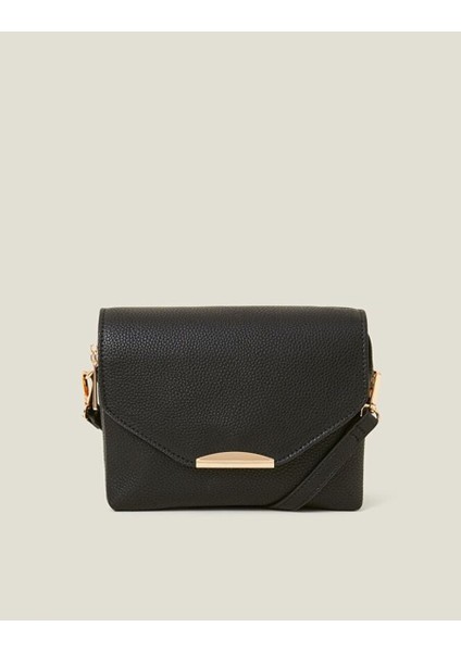 Double Zip Çapraz Çanta Siyah