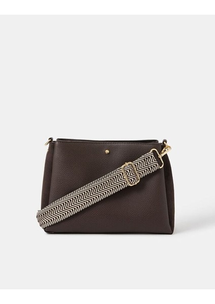 Çizgili Kulp Çapraz Çanta