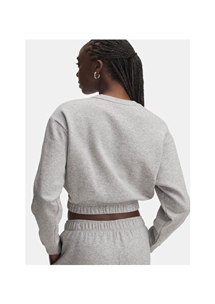 6007035-011-UA Rival Fleece Piped C Gri Kadın Crop Sweatshirt fiyatları