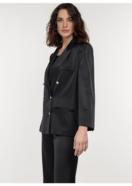 Gold Düğme Detaylı Saten Blazer Ceket modelleri