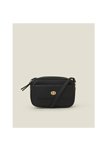 Twist Lock Çapraz Çanta Siyah