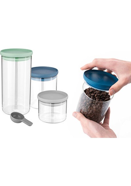 Leo 3 Prç Cam Kavanoz Seti