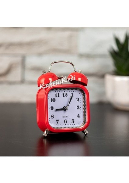Mini Alarmlı Metal Işıklı Masa Saati - Çalar Saat