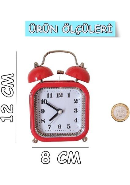 Mini Alarmlı Metal Işıklı Masa Saati - Çalar Saat fiyatları