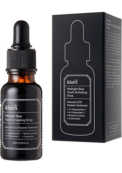 Klairs - Midnight Blue Youth Activating Drop - Yaşlanma Karşıtı Peptit Serumu 20ML