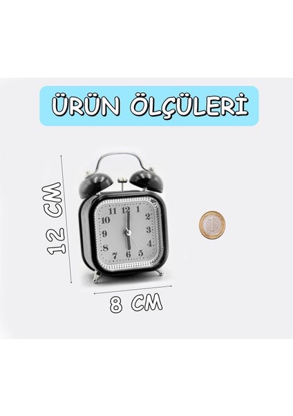 Mini Dekoratif Metal Işıklı Alarmlı Masa Saati - Çalar Saat fiyatları