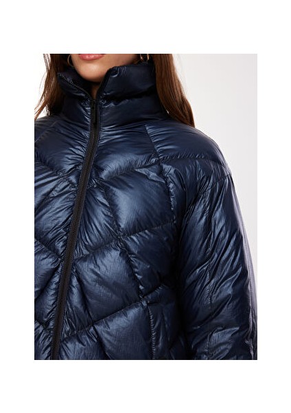 Dik Yaka Lacivert Kadın Mont F3WL-MNT7 modelleri