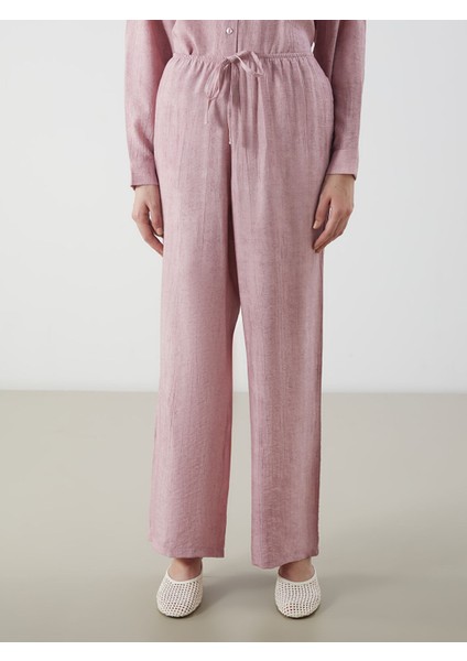 Yeni Sezon Beli Lastikli Keten Görünümlü Kadın Pantolon fiyatları
